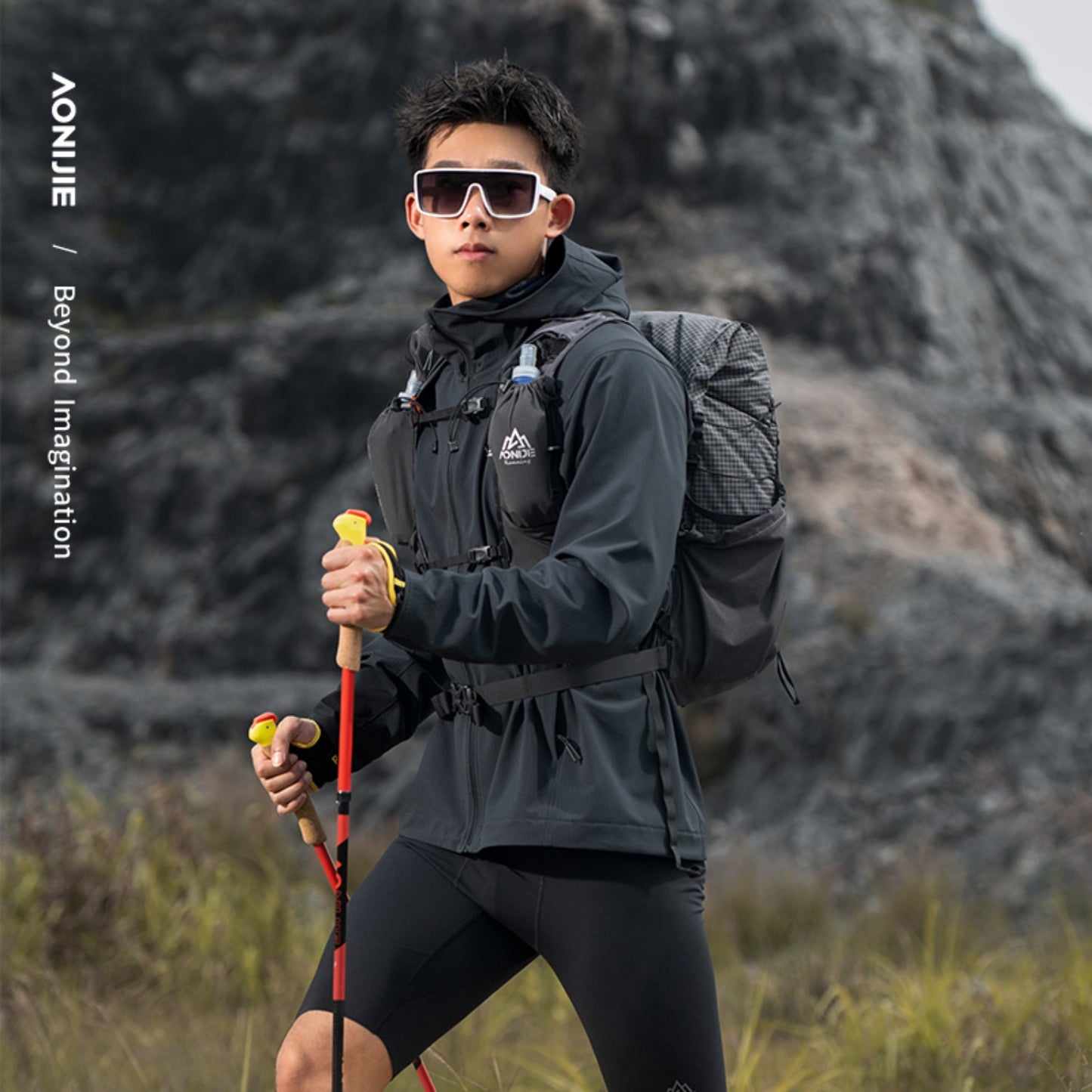 AONIJIE Men Windproof Fleece-Lined Outdoor Jacket -FM5207