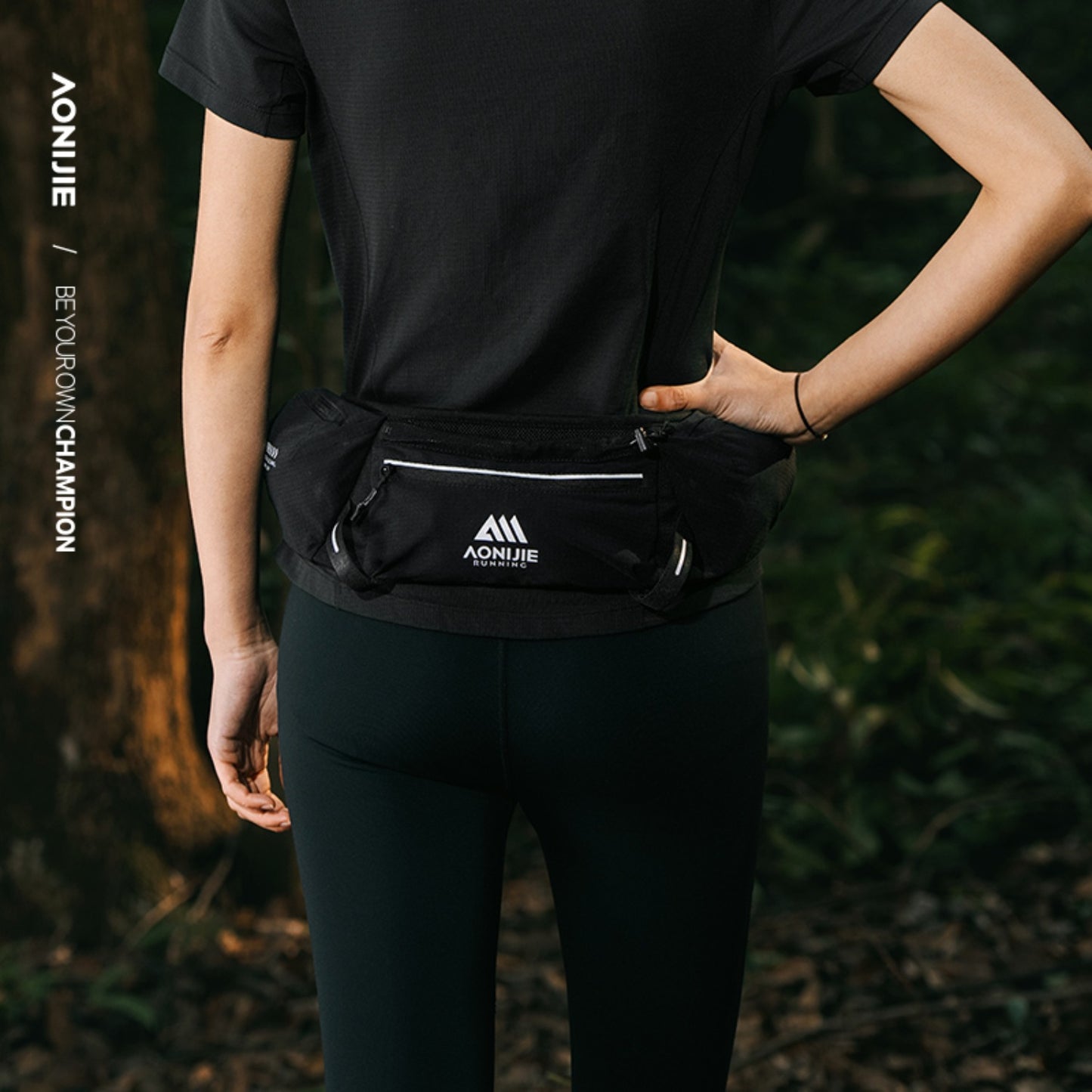 AONIJIE Running Waist Pack with 500ml Soft Flask-W8138