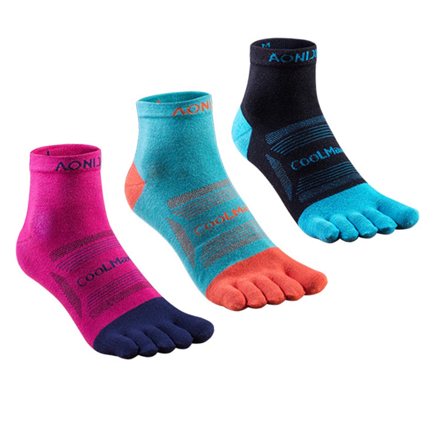 AONIJIE 3 Pairs Four-Season Wearable Quarter Toe Socks-E4802
