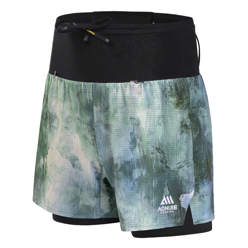 AONIJIE Men's Trail Running Waist Pack Shorts -FM5257