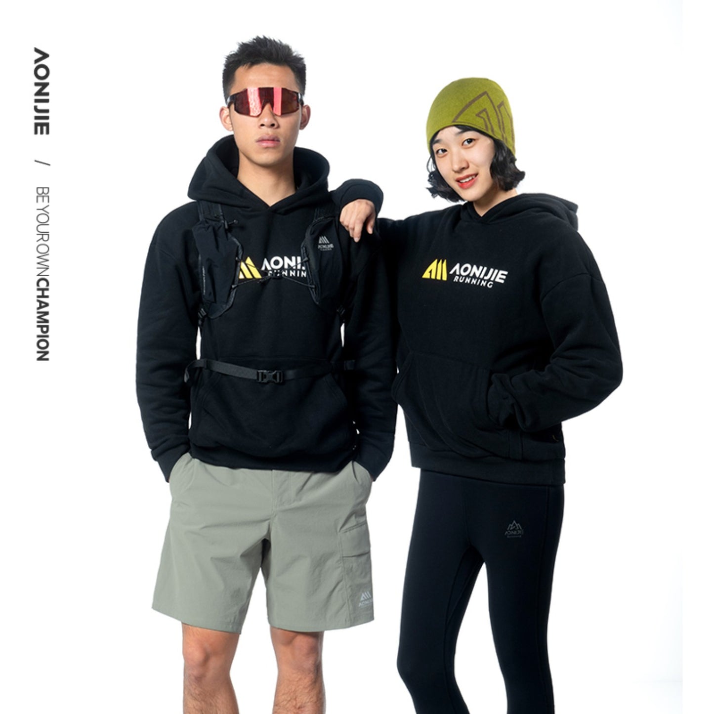 AONIJIE Classic Black Athletic Hoodie - FM5227
