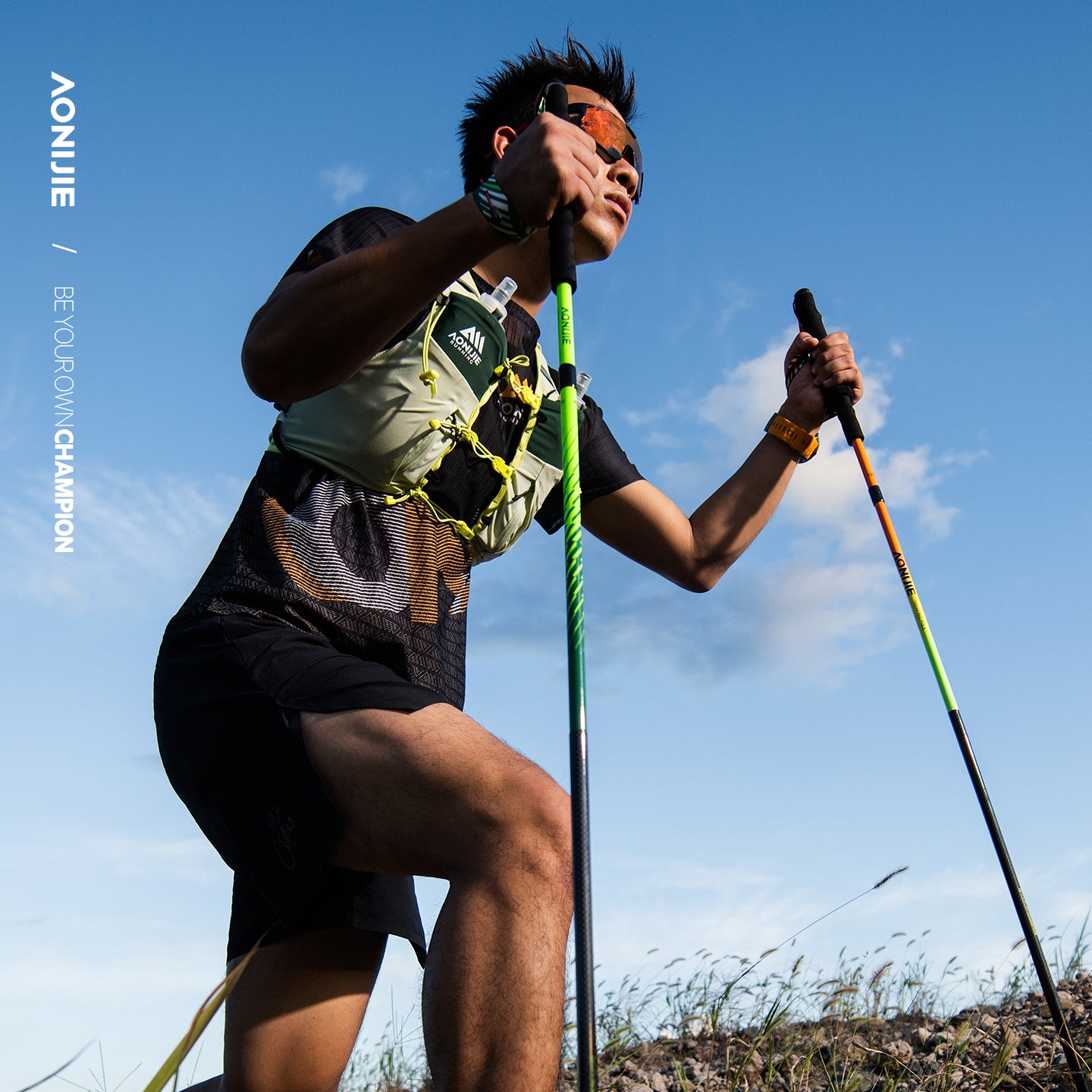 AONIJIE New Colors Carbon Fiber Trail Running Poles-E4204