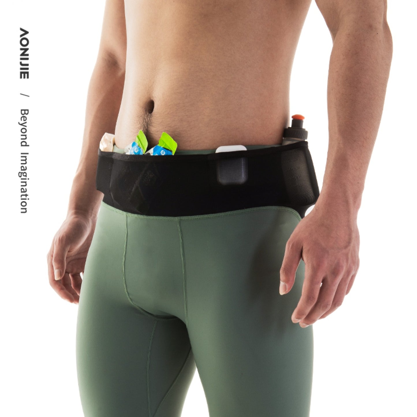 AONIJIE Men Circumferential Pocket Athletic Compression Shorts -FM5120