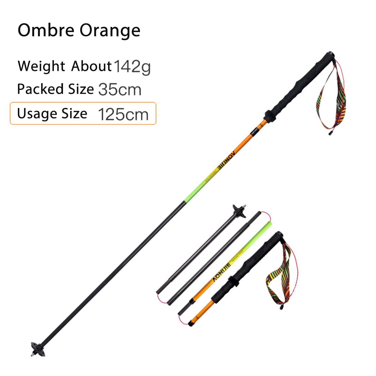 AONIJIE New Colors Carbon Fiber Trail Running Poles-E4204