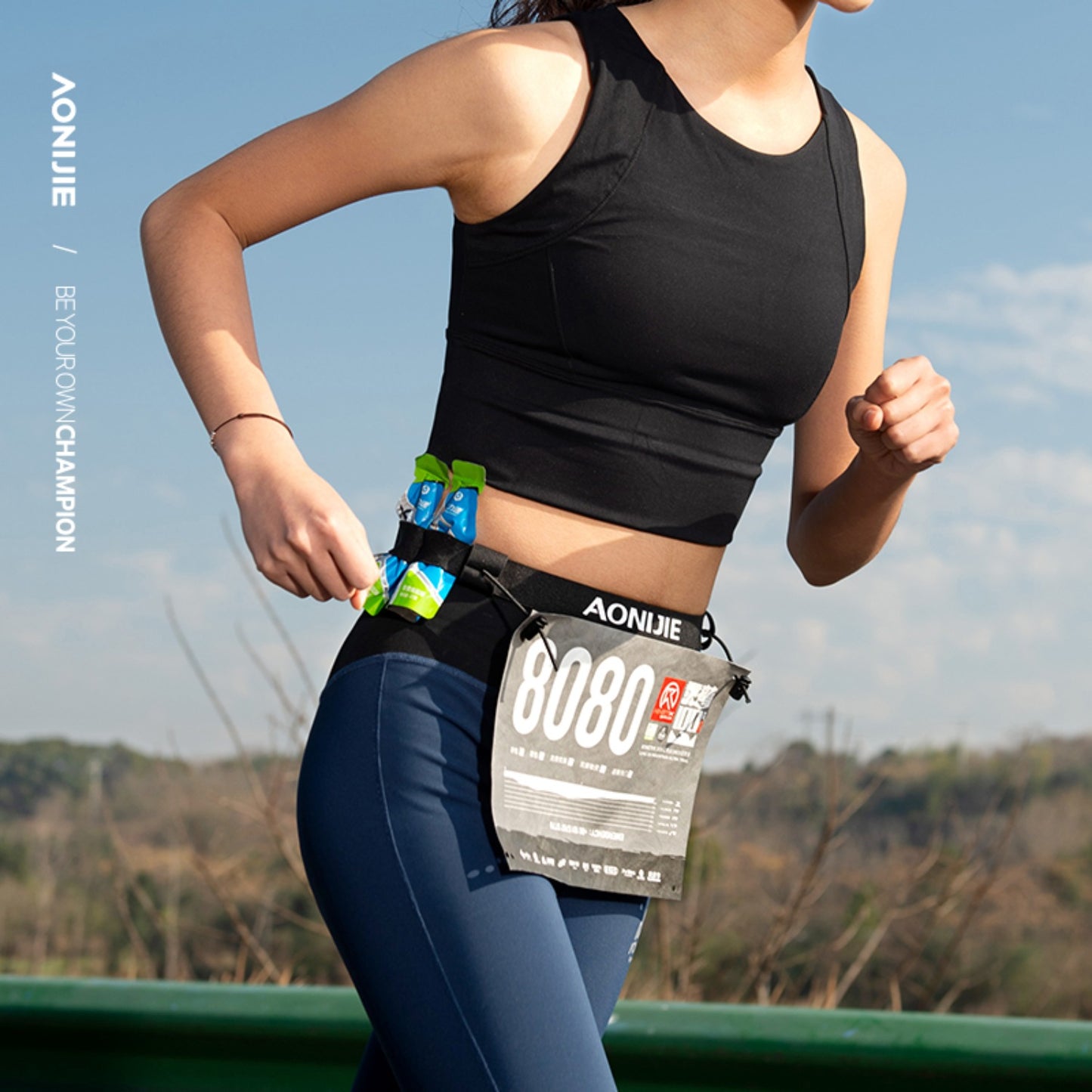 AONIJIE Race Number Belt with 6 Gel Loops -E4076