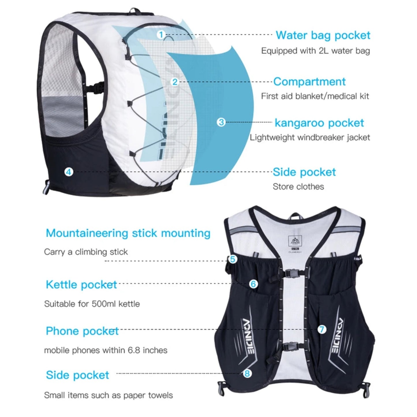 AONIJIE Lightweight Hydration Running Pack-C9108