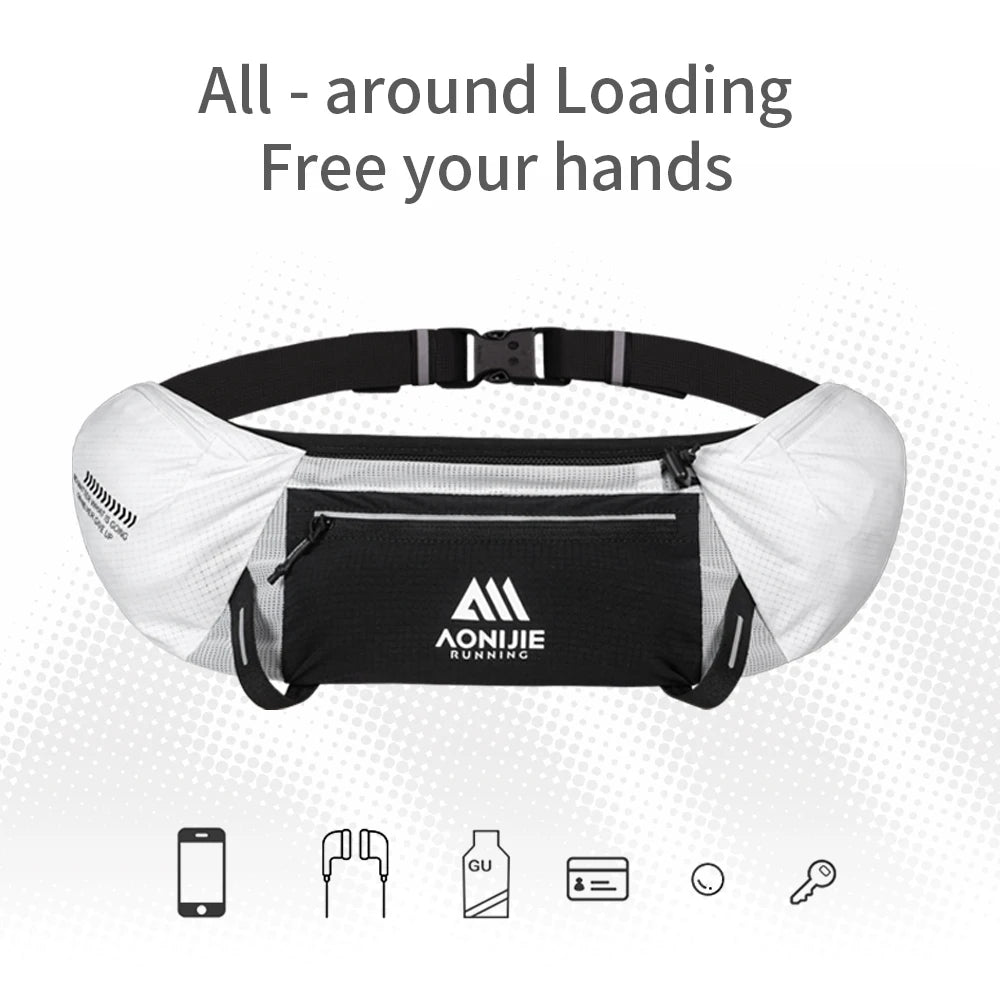 AONIJIE Unisex Running Waist Pack - Hydration Belt with 500ml Flask for Marathon & Training -W8138