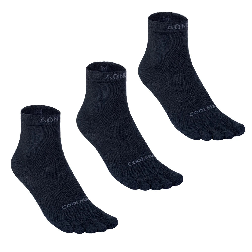 AONIJIE 3-Pair Mid-Length Five Toe Socks -E4845