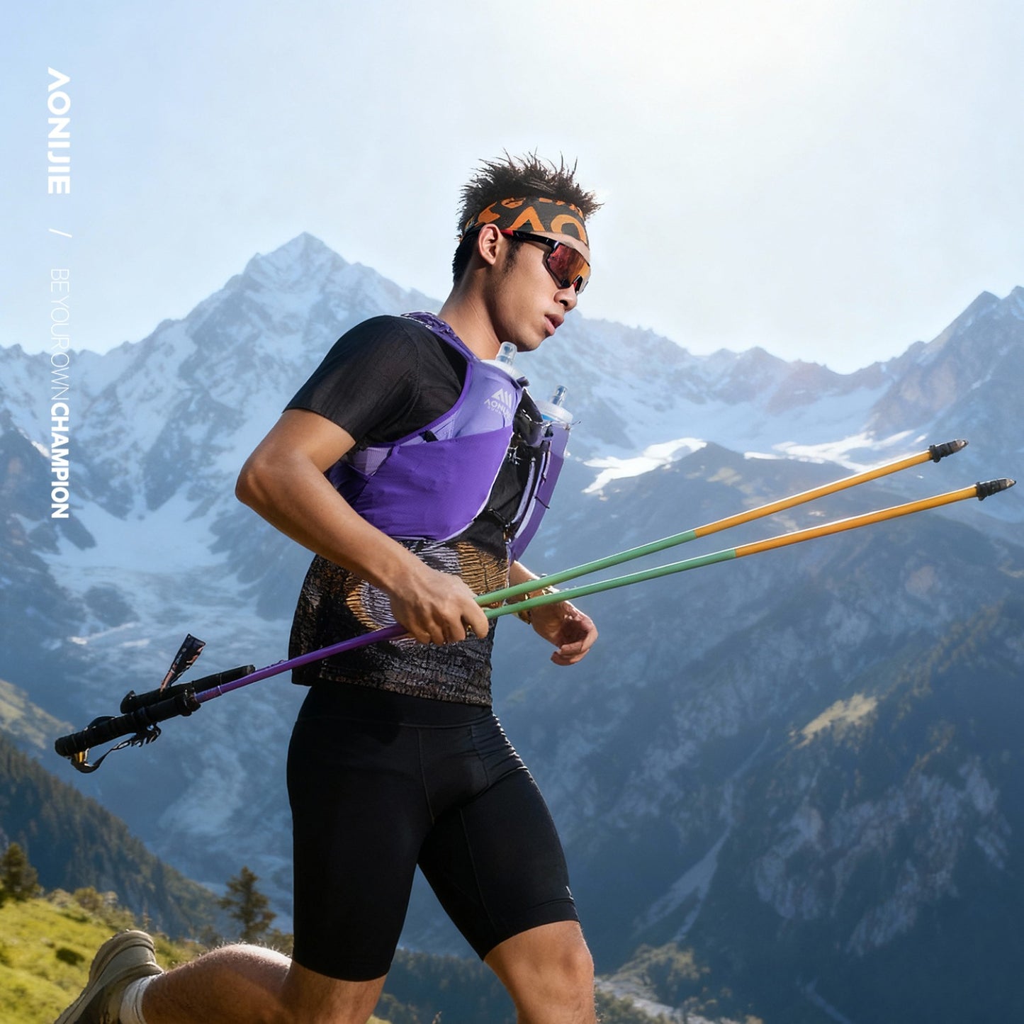AONIJIE New Colors Aluminum Folding Trekking Poles -E4201
