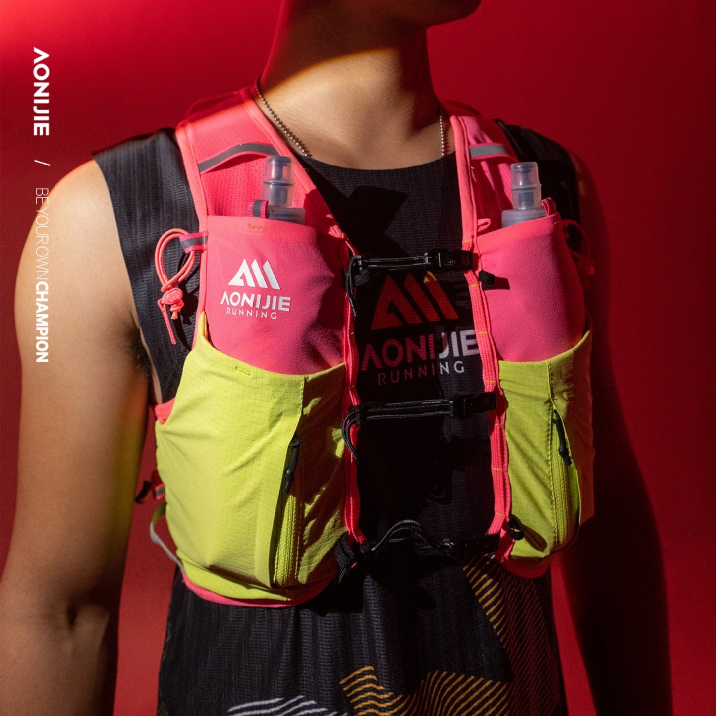 AONIJIE Light Pink 10L Trail Running Vest Backpack - C9116