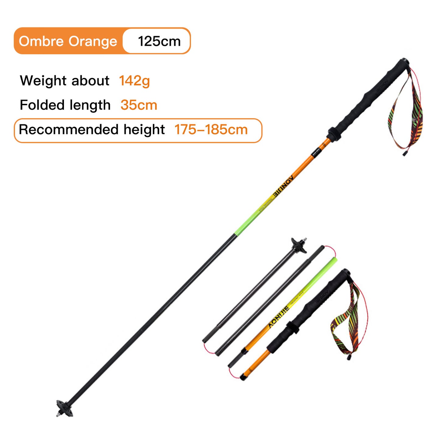 AONIJIE New Colors Carbon Fiber Trail Running Poles-E4204