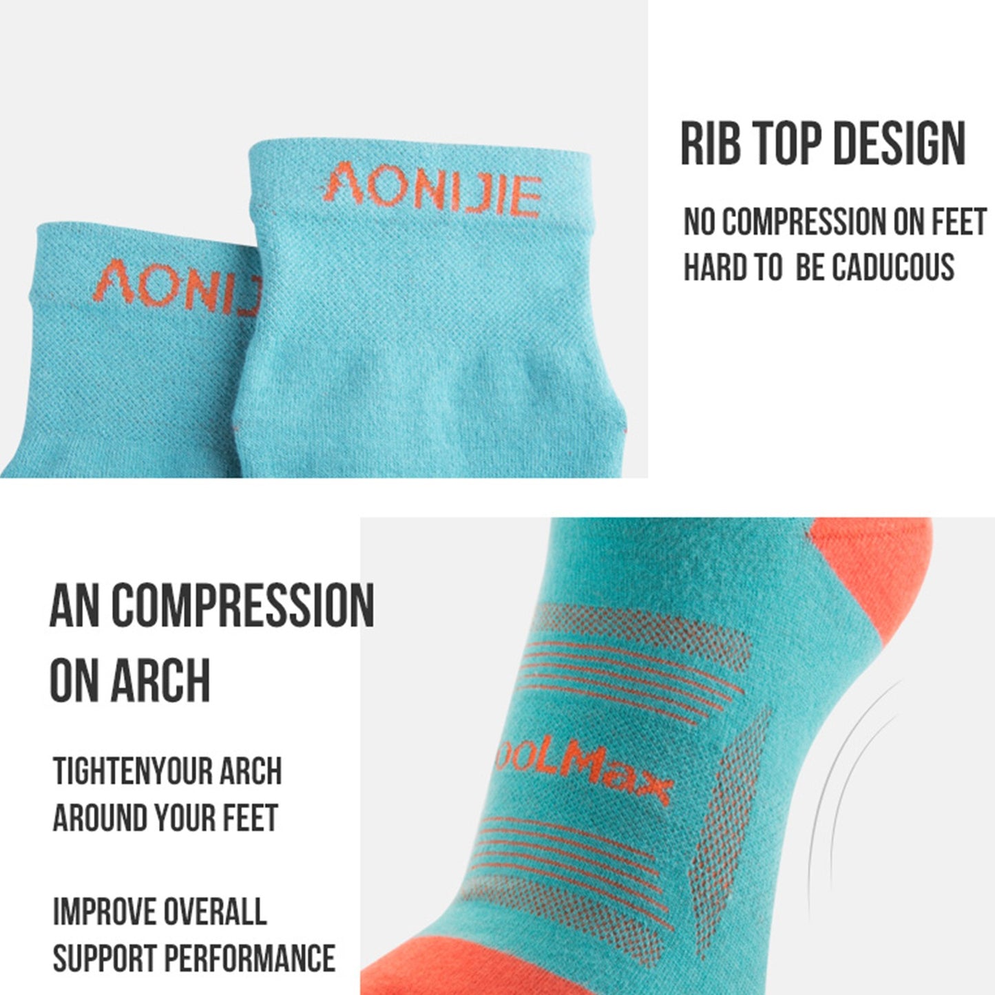 AONIJIE 3 Pairs Four-Season Wearable Quarter Toe Socks-E4802