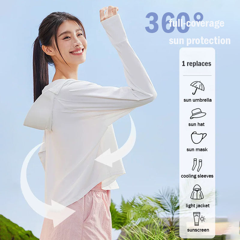 Ice-titanium Yarn Women's Sun Jacket-9801