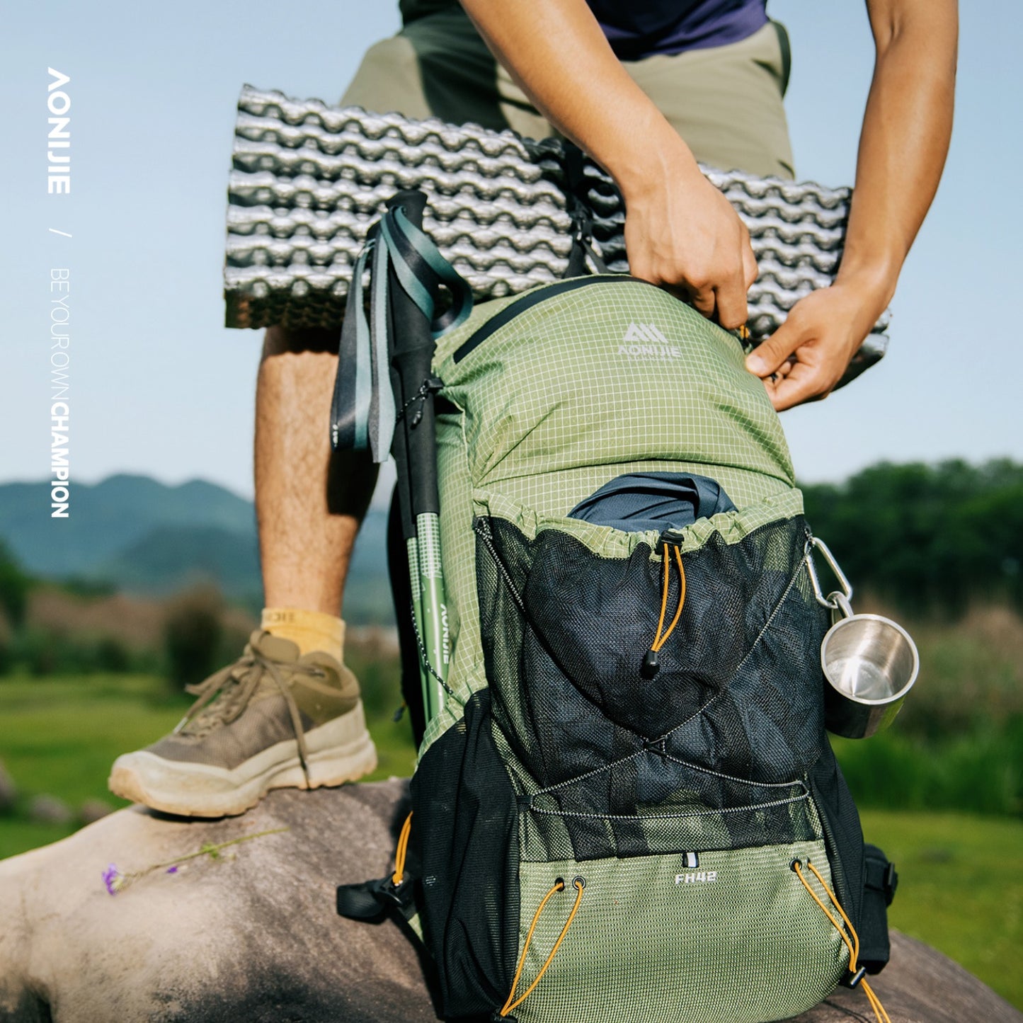 AONIJIE 42L Large Capacity Backpack + Free Rain Cover-FH2542