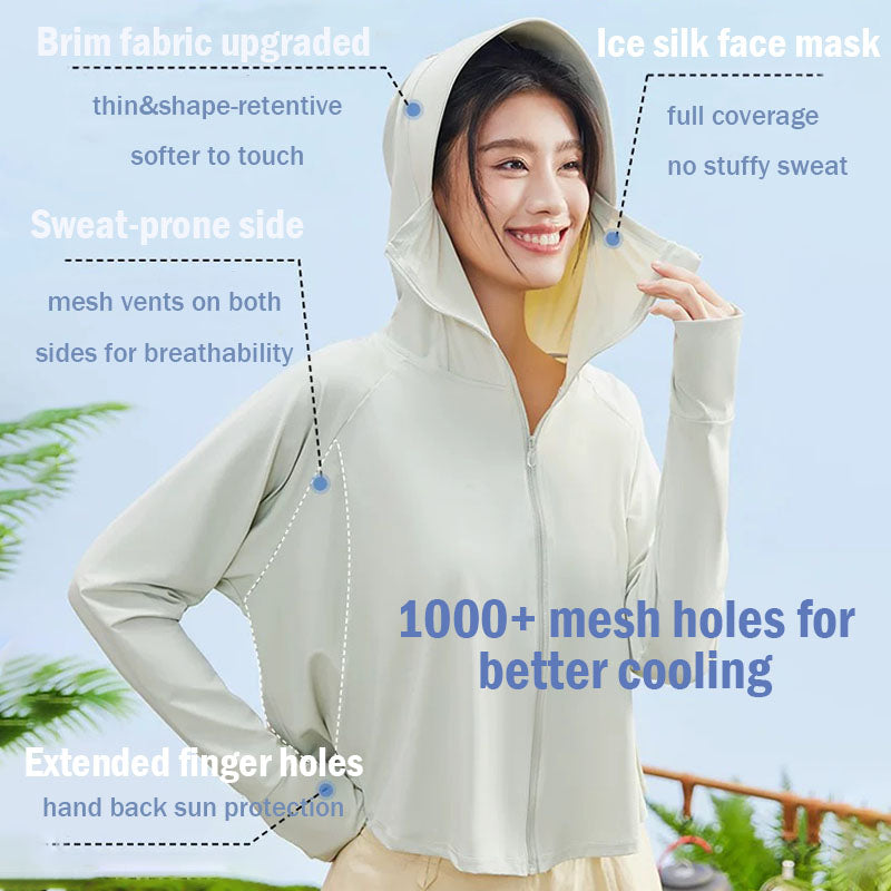 Ice-titanium Yarn Women's Sun Jacket-9801