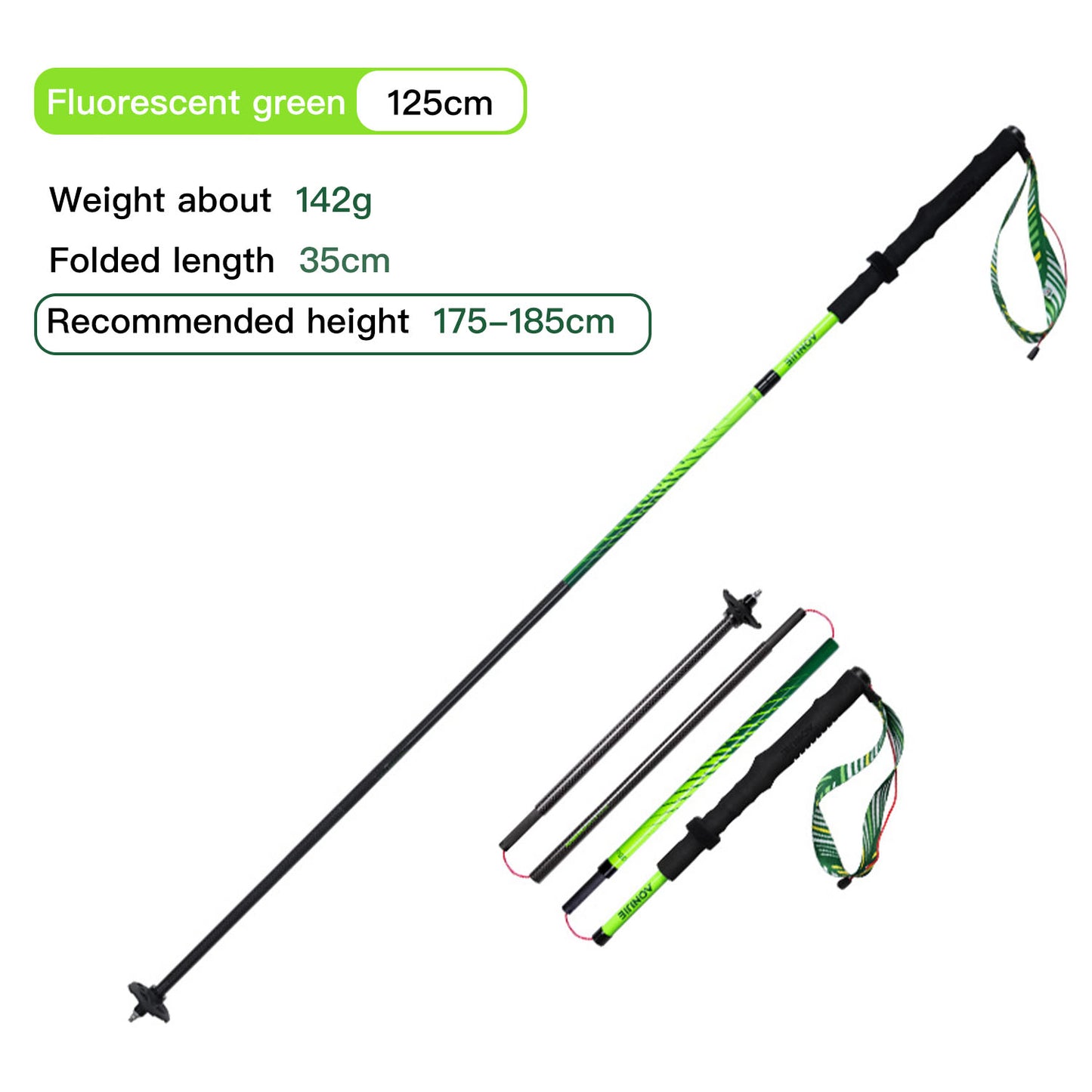 AONIJIE New Colors Carbon Fiber Trail Running Poles-E4204