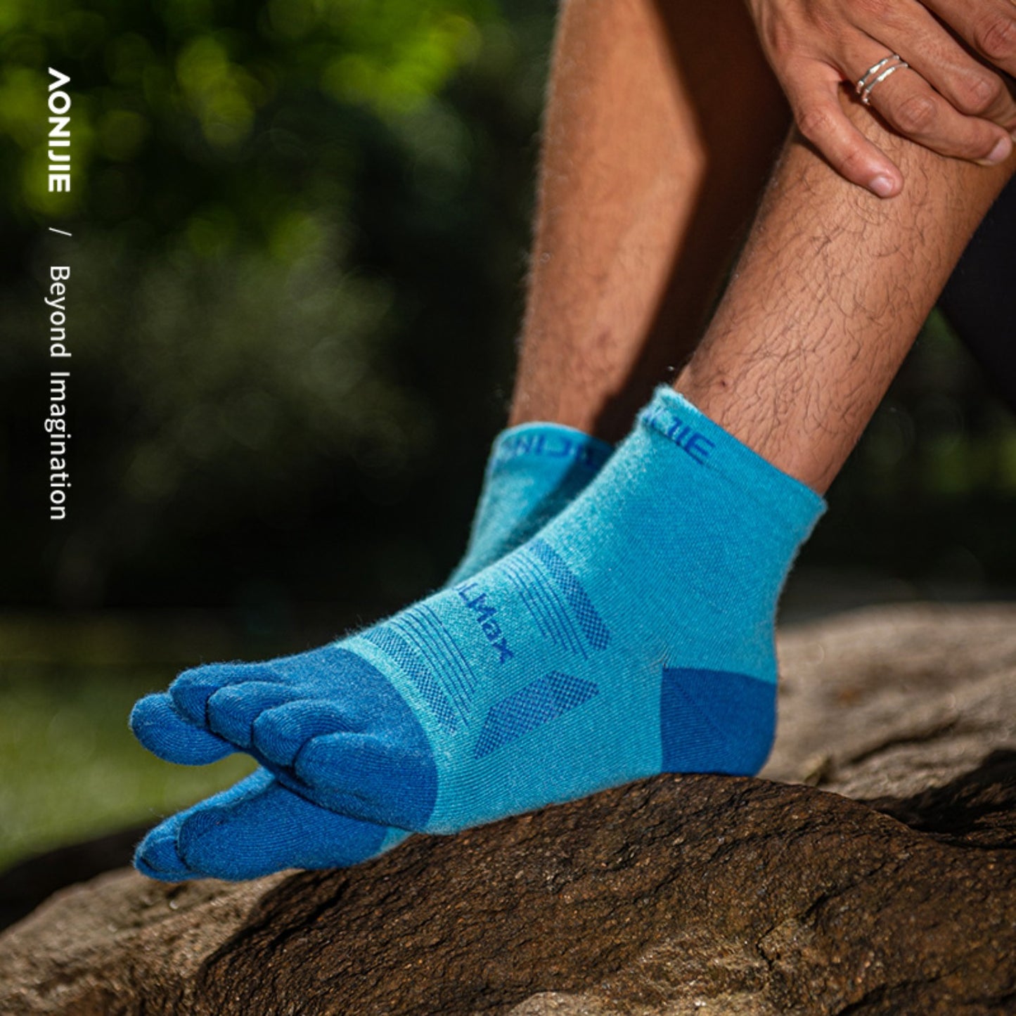 AONIJIE 3 Pairs Professional Long-Distance Trail Running Toe Socks-E4838