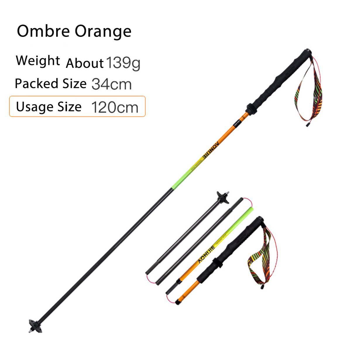 AONIJIE New Colors Carbon Fiber Trail Running Poles-E4204