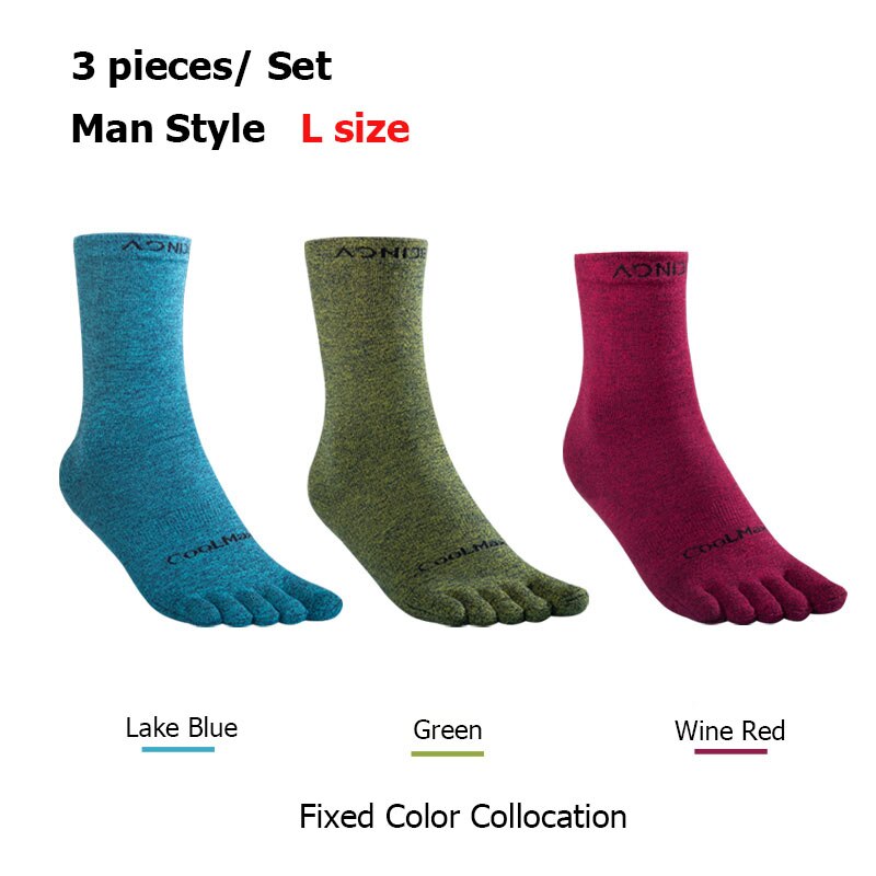AONIJIE 3Pairs Medium Long Sport Toe Socks-E4830