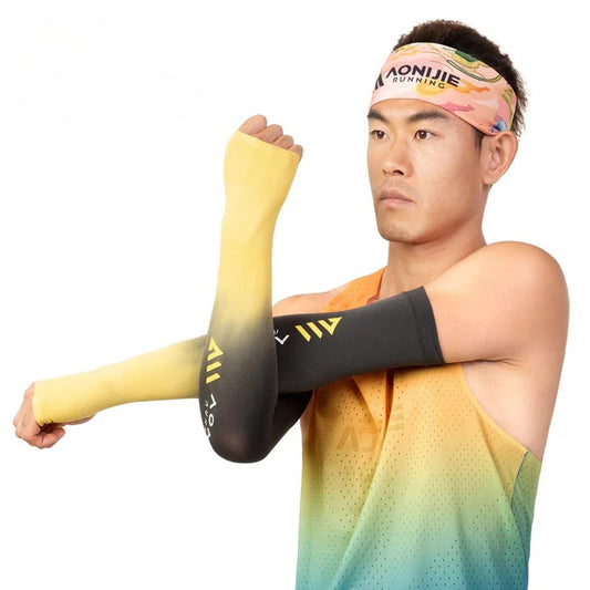 AONIJIE UPF 50+ Cooling Ice Silk Arm Sleeves - E4121