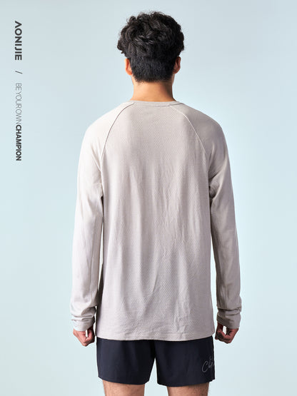 AONIJIE Men's Merino Wool Long-Sleeve Top -FM5270