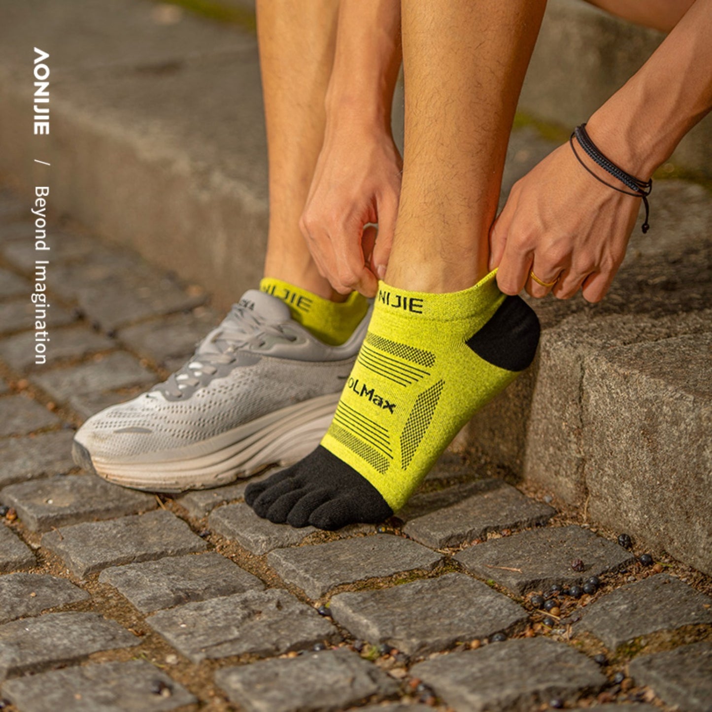 AONIJIE 3 Pairs Professional Running Low Cut Toe Socks-E4839