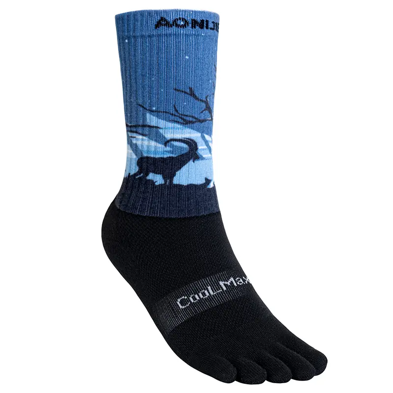 AONIJIE One Pair Five Mid-Calf Athletic Toe Socks - E4843