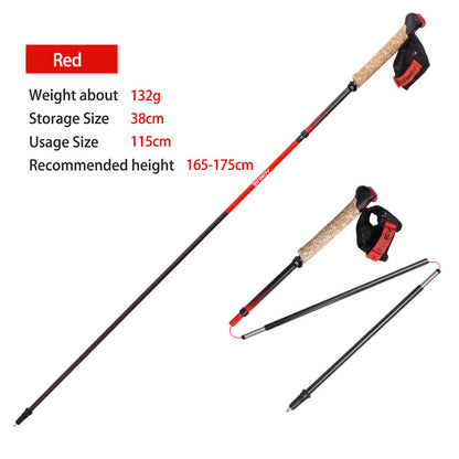AONIJIE Cork Grip Carbon Fiber Trail Running Poles -E4218