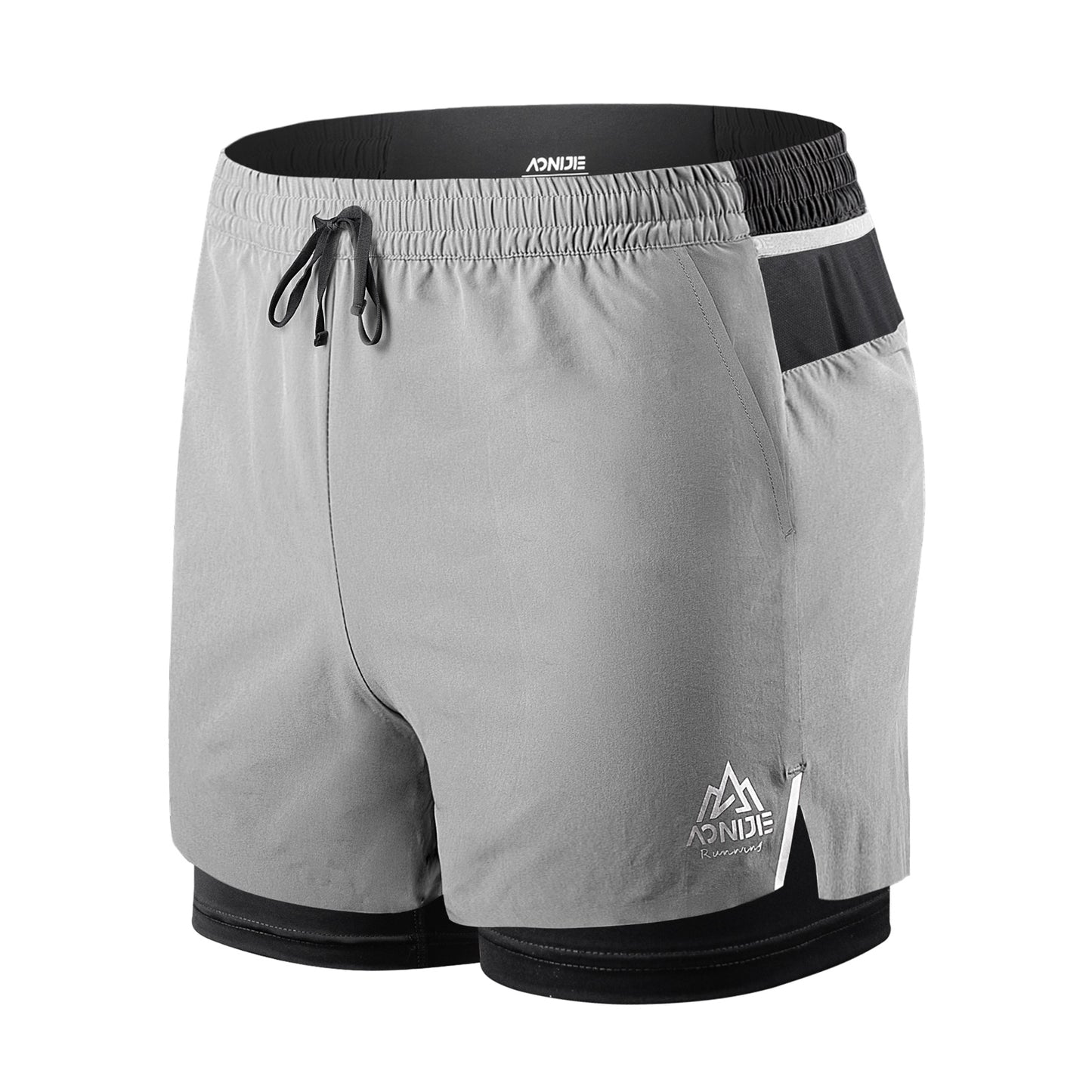 AONIJIE Men Stretch Lined Multi-Pocket Athletic Shorts -F5101 F5102
