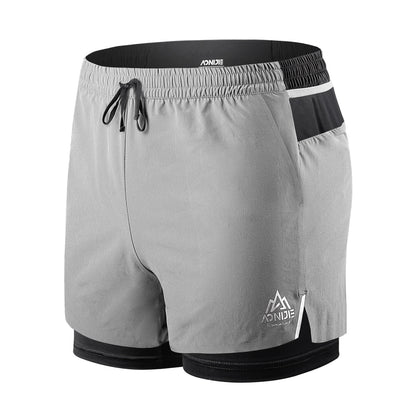 AONIJIE Men Stretch Lined Multi-Pocket Athletic Shorts -F5101 F5102