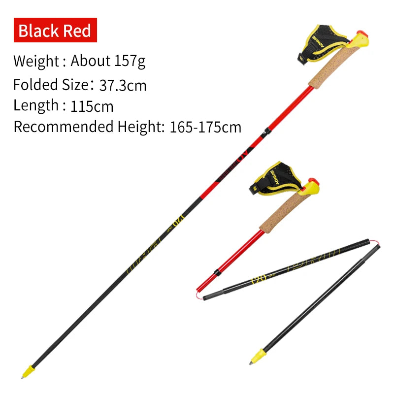 AONIJIE 2-Pack Carbon Fiber Trekking Poles – Quick-Lock & Ultralight (250g/Pole) for Hiking/Mountaineering-E4212