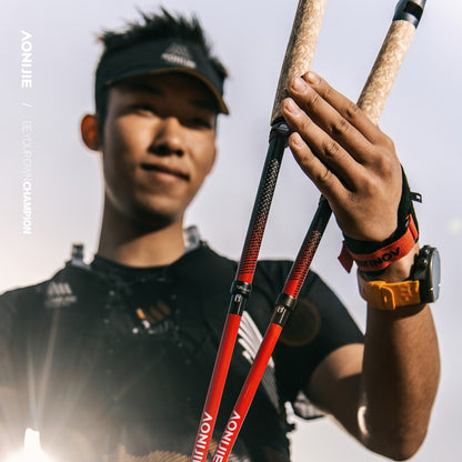 AONIJIE Cork Grip Carbon Fiber Trail Running Poles -E4218