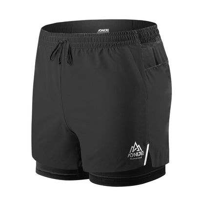 AONIJIE Men Stretch Lined Multi-Pocket Athletic Shorts -F5101 F5102
