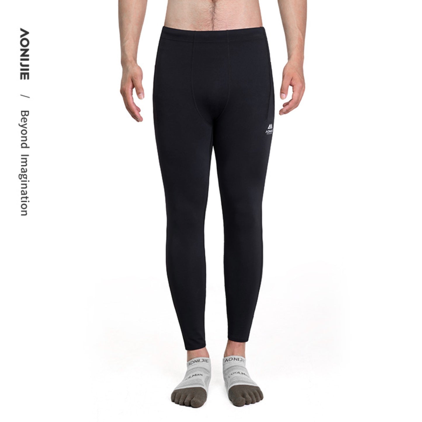 AONIJIE Men Multi-Pocket Fleece-Lined Compression Pants -FM5211