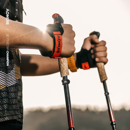 AONIJIE Cork Grip Carbon Fiber Trail Running Poles -E4218