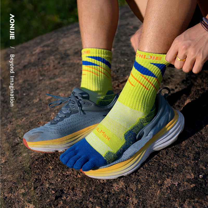 AONIJIE One Pair Crew Athletic Five-Toe Socks -E4846