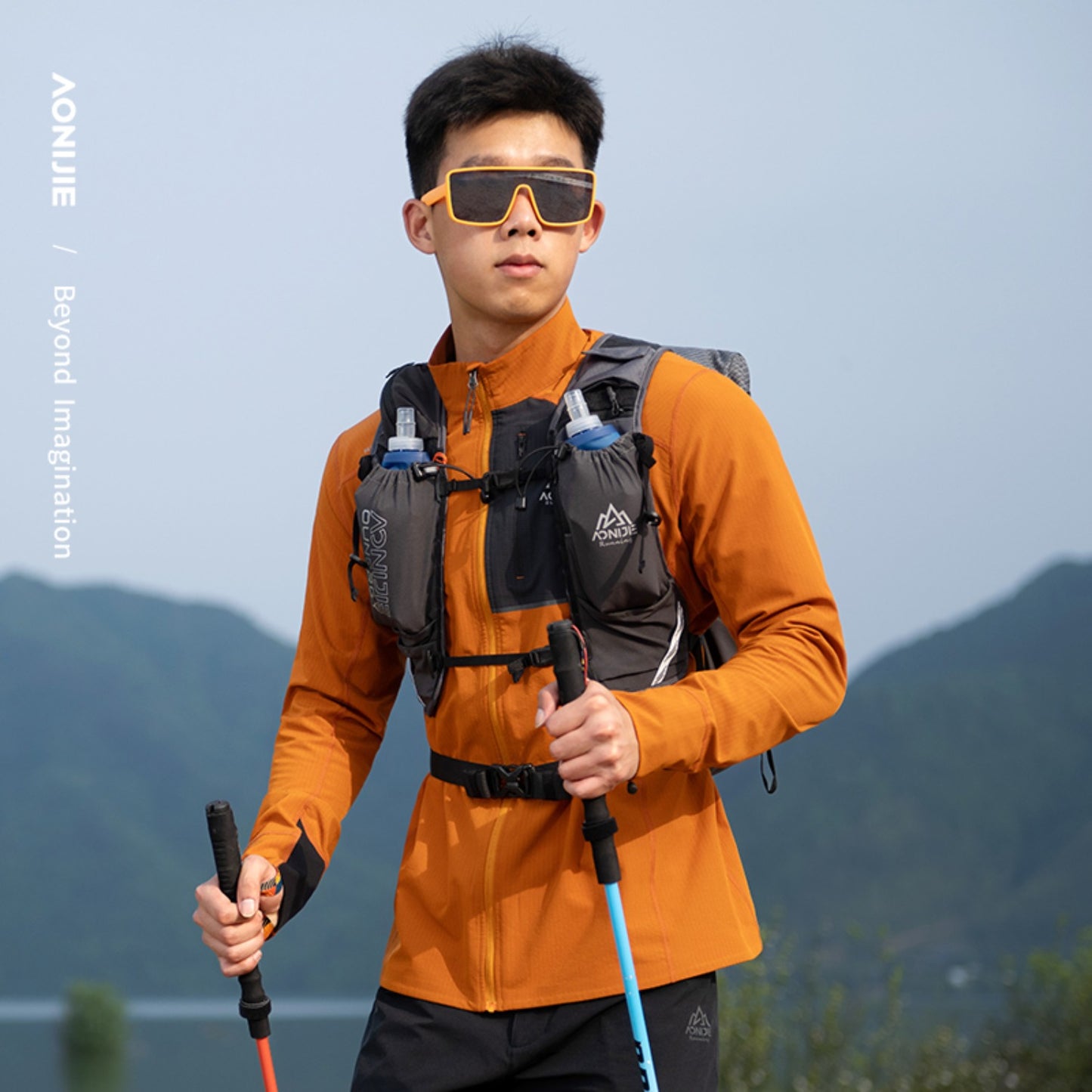 AONIJIE  Men Stand-Up Collar Athletic Outdoor Jacket-FM5206