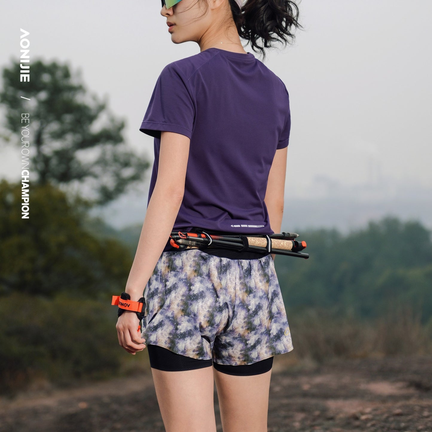 AONIJIE Women's Trail Running Waist Pack Shorts -FW6257