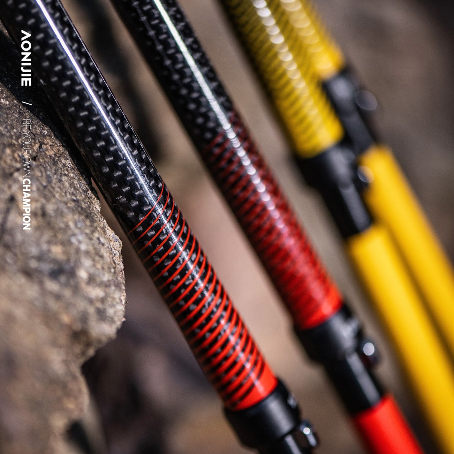 AONIJIE Cork Grip Carbon Fiber Trail Running Poles -E4218