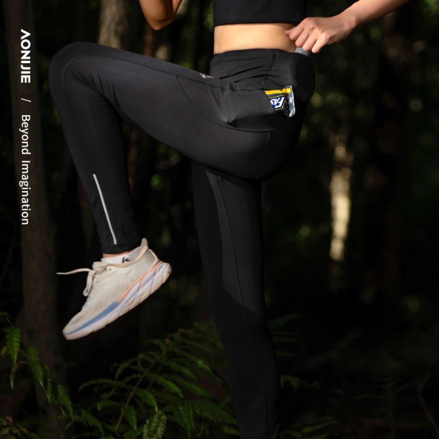 AONIJIE Women Multi-Pocket Fleece-Lined Athletic Leggings -FW6211