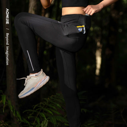 AONIJIE Women Multi-Pocket Fleece-Lined Athletic Leggings -FW6211