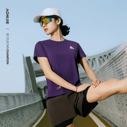 AONIJIE Women  Athletic Quick-Dry Short Sleeve T-Shirt -FW6231