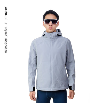 AONIJIE Men Waterproof Fleece-Lined Softshell Jacket-FM5208