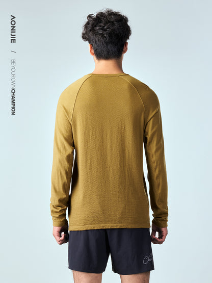 AONIJIE Men's Merino Wool Long-Sleeve Top -FM5270