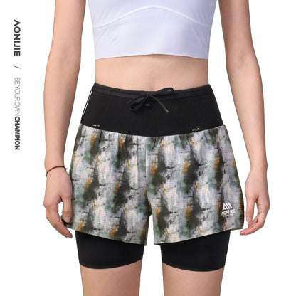 AONIJIE Women's Trail Running Waist Pack Shorts -FW6257