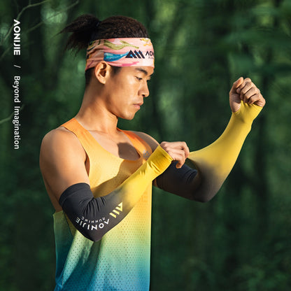 AONIJIE UPF 50+ Cooling Ice Silk Arm Sleeves - E4121