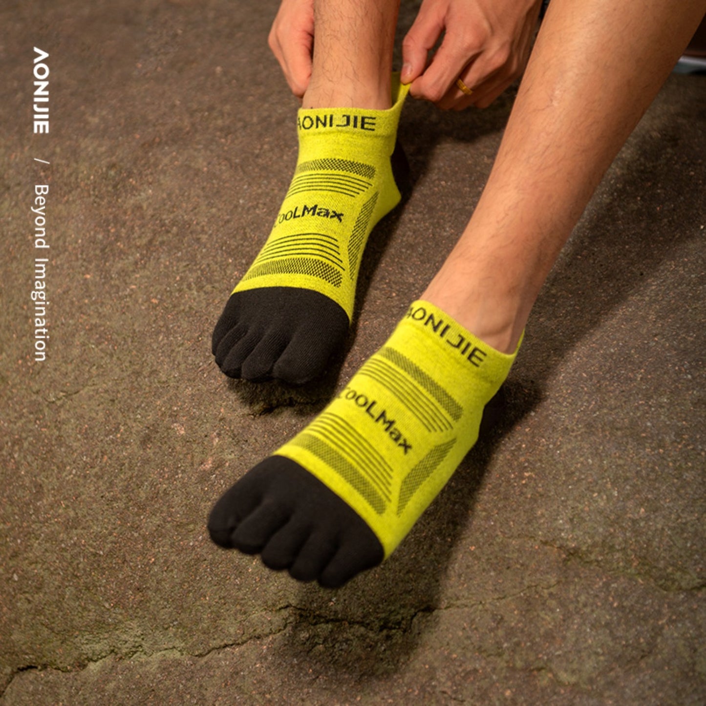 AONIJIE 3 Pairs Professional Running Low Cut Toe Socks-E4839
