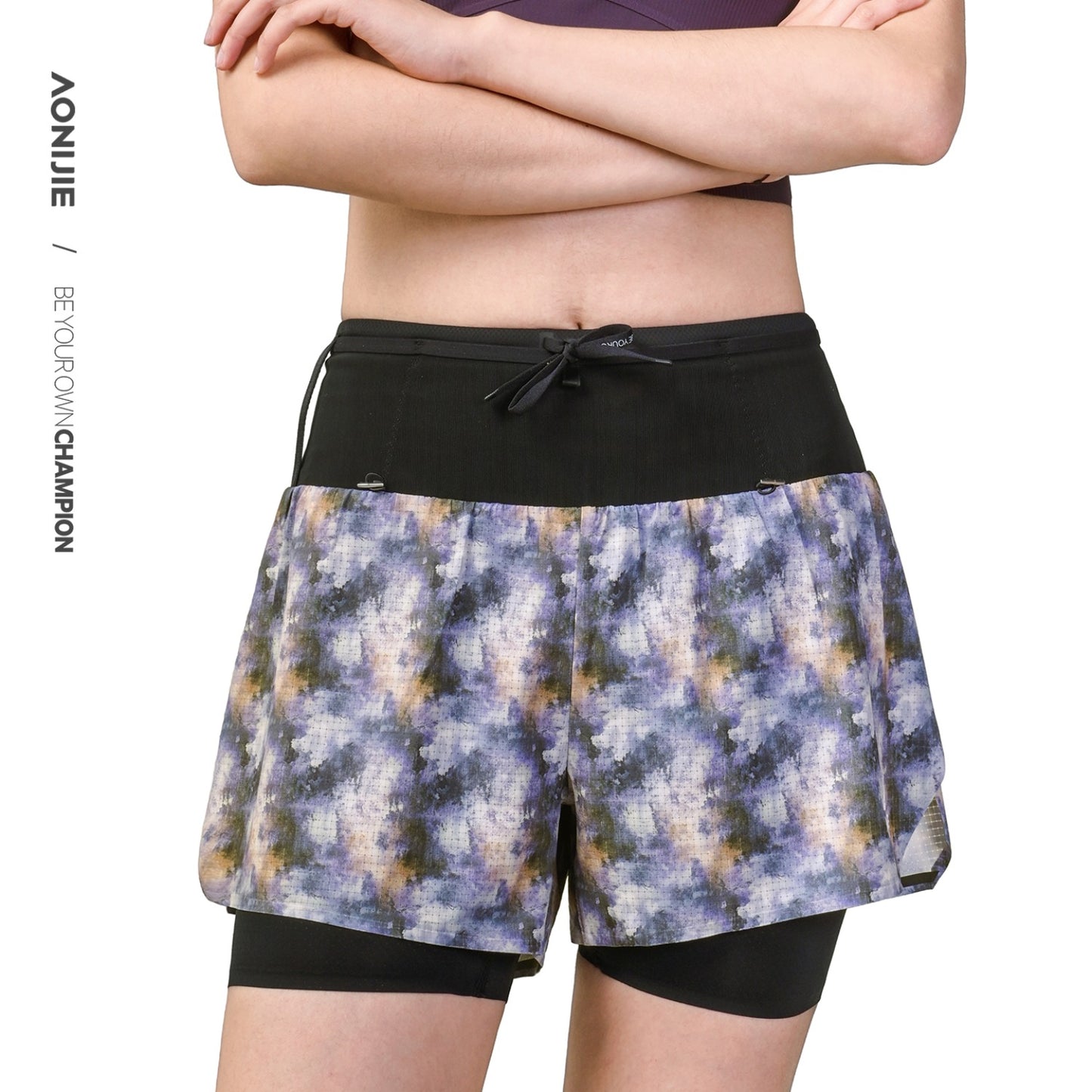 AONIJIE Women's Trail Running Waist Pack Shorts -FW6257