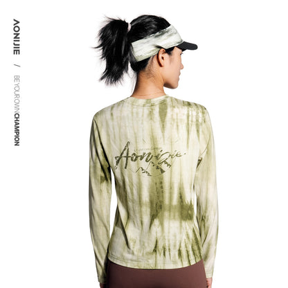 AONIJIE Tie-Dye Outdoor Wool Long-Sleeve -F5253