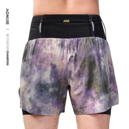 AONIJIE Men's Trail Running Waist Pack Shorts -FM5257